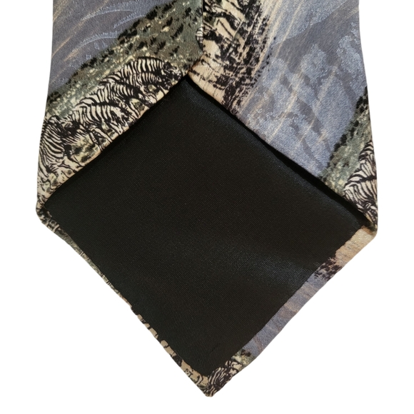 Endangered Species Zebra Men's Silk Tie - Picture 2 of 5